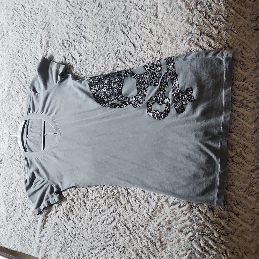 Affliction floral skull shirt